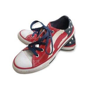 Converse All Star Sneakers Flag Stars and Stripes Junior Size 2